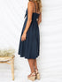 cutout-smocked-sweetheart-neck-cami-dress Sophia's Trends - Sophia's Style-Dark Blue-M